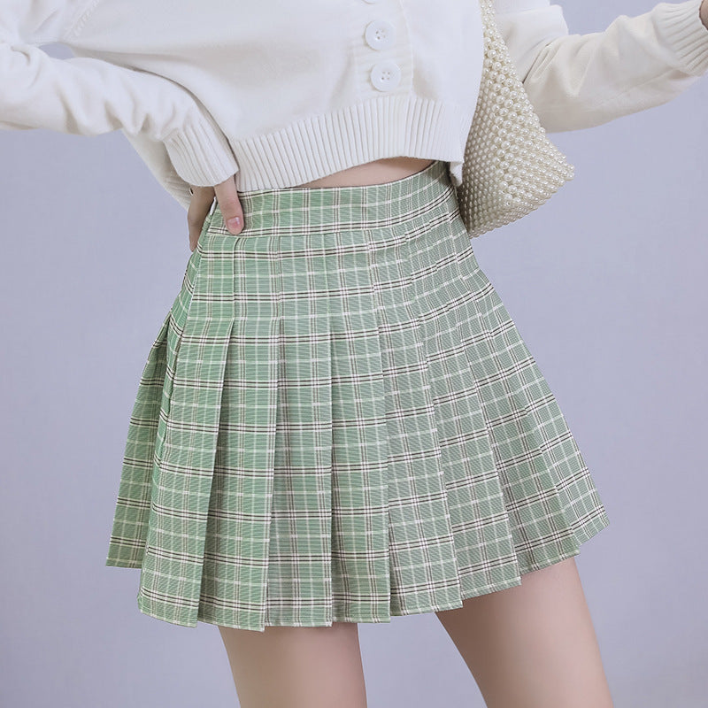 Plaid Short Skirt Slimming Women's Skirt Plaid Short Skirt Slimming Women's Skirt
